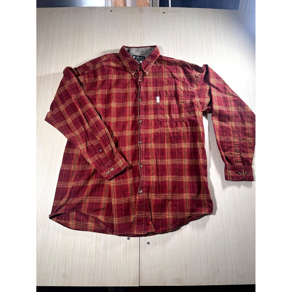 Columbia Shirt Mens XL Multicolor Plaid Classic Long Sleeve Collared Button-Down
